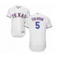 Texas Rangers #5 Willie Calhoun White Home Flex Base Authentic Collection Baseball Player Jersey