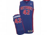 Detroit Pistons #42 Jerry Stackhouse Authentic Royal Blue Road NBA Jersey