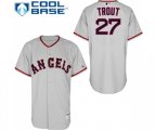 Los Angeles Angels of Anaheim #27 Mike Trout Replica Grey 1965 Turn Back The Clock Baseball Jersey