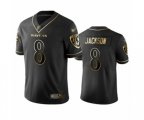 Baltimore Ravens #8 Lamar Jackson Limited Black Golden Edition Football Jersey