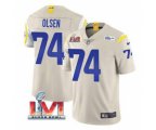 Los Angeles Rams #74 Merlin Olsen Bone 2022 Super Bowl LVI Vapor Limited Stitched Jersey
