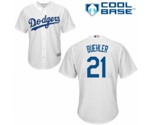 Los Angeles Dodgers #21 Walker Buehler Replica White Home Cool Base MLB Jersey