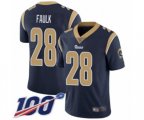 Los Angeles Rams #28 Marshall Faulk Navy Blue Team Color Vapor Untouchable Limited Player 100th Season Football Jersey