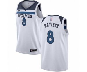 Minnesota Timberwolves #8 Jerryd Bayless Authentic White NBA Jersey - Association Edition