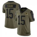 Green Bay Packers #15 Bart Starr Nike Olive 2021 Salute To Service Retired Player Limited Jersey