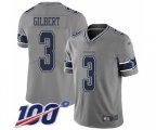 Dallas Cowboys #3 Garrett Gilbert Gray Men's Stitched NFL Limited Inverted Legend 100th Season Jersey