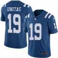 Indianapolis Colts #19 Johnny Unitas Limited Royal Blue Rush Vapor Untouchable NFL Jersey