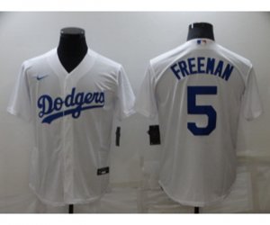 Los Angeles Dodgers #5 Freddie Freeman White 2020 World Series Stitched Baseball Jersey