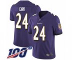 Baltimore Ravens #24 Brandon Carr Purple Team Color Vapor Untouchable Limited Player 100th Season Football Jersey