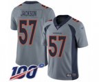 Denver Broncos #57 Tom Jackson Limited Silver Inverted Legend 100th Season Football Jersey