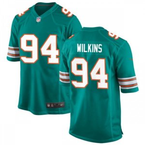 Miami Dolphins #94 Christian Wilkins Nike Aqua Retro Alternate Vapor Limited Jersey