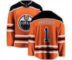 Edmonton Oilers #1 Laurent Brossoit Fanatics Branded Orange Home Breakaway NHL Jersey