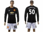 Manchester United #50 Johnstone Black Goalkeeper Long Sleeves Soccer Club Jersey