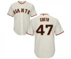 San Francisco Giants #47 Johnny Cueto Replica Cream Home Cool Base Baseball Jersey
