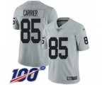 Oakland Raiders #85 Derek Carrier Limited Silver Inverted Legend 100th Season Football Jersey