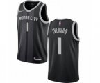 Detroit Pistons #1 Allen Iverson Swingman Black NBA Jersey - City Edition