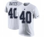 Dallas Cowboys #40 Bill Bates White Rush Pride Name & Number T-Shirt
