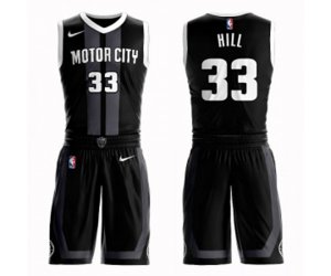 Detroit Pistons #33 Grant Hill Swingman Black Basketball Suit Jersey - City Edition