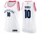 Women's Memphis Grizzlies #10 Mike Bibby Swingman White Pink Fashion Basketball Jersey