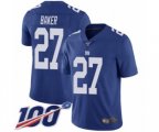 New York Giants #27 Deandre Baker Royal Blue Team Color Vapor Untouchable Limited Player 100th Season Football Jersey