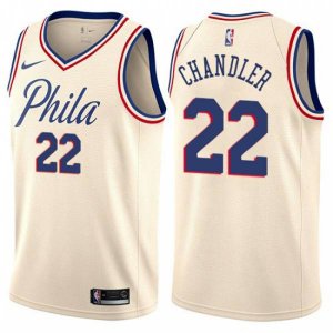 Philadelphia 76ers #22 Wilson Chandler Swingman Cream NBA Jersey - City Edition