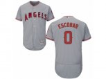 Los Angeles Angels of Anaheim #0 Yunel Escobar Grey Flexbase Authentic Collection MLB Jersey