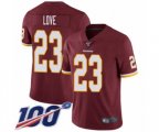 Washington Redskins #23 Bryce Love Burgundy Red Team Color Vapor Untouchable Limited Player 100th Season Football Jersey