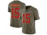 Kansas City Chiefs #15 Patrick Mahomes II Limited Olive 2017 Salute to Service NFL Jersey