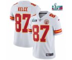 Kansas City Chiefs #87 Travis Kelce White Super Bowl LVII Patch Vapor Untouchable Limited Stitched Jersey