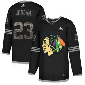 Chicago Blackhawks #23 Michael Jordan Black Authentic Classic Stitched NHL Jersey