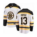 Boston Bruins #13 Charlie Coyle Authentic White Away Fanatics Branded Breakaway Hockey Jersey