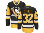 Reebok Pittsburgh Penguins #32 Mark Streit Authentic Black Gold Third NHL Jersey