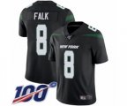 New York Jets #8 Luke Falk Black Alternate Vapor Untouchable Limited Player 100th Season Football Jersey