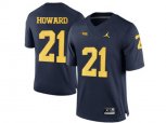 2016 Men's Jordan Brand Michigan Wolverines Desmond Howard #21 College Football Limited Jersey - Navy Blue