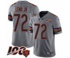 Chicago Bears #72 Charles Leno Limited Silver Inverted Legend 100th Season Football Jersey