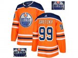 Edmonton Oilers #99 Wayne Gretzky Orange Home Authentic Fashion Gold Stitched NHL Jersey