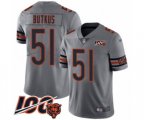 Chicago Bears #51 Dick Butkus Limited Silver Inverted Legend 100th Season Football Jersey