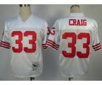 San Francisco 49ers #33 Roger Craig White Throwback Jersey