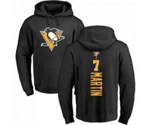 NHL Adidas Pittsburgh Penguins #7 Paul Martin Black Backer Pullover Hoodie