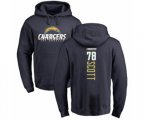 Los Angeles Chargers #78 Trent Scott Navy Blue Backer Pullover Hoodie