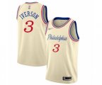 Philadelphia 76ers #3 Allen Iverson Swingman Cream Basketball Jersey - 2019-20 City Edition