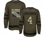 Adidas New York Rangers #4 Ron Greschner Authentic Green Salute to Service NHL Jersey