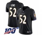 Baltimore Ravens #52 Ray Lewis Black Alternate Vapor Untouchable Limited Player 100th Season Football Jersey