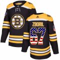 Boston Bruins #67 Jakub Zboril Authentic Black USA Flag Fashion NHL Jersey