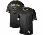 Chicago White Sox #8 Bo Jackson Authentic Black Gold Fashion Baseball Jersey
