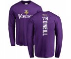 Minnesota Vikings #75 Brian O'Neill Purple Backer Long Sleeve T-Shirt