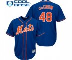 New York Mets #48 Jacob deGrom Replica Royal Blue Alternate Home Cool Base Baseball Jersey