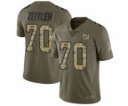 New York Giants #70 Kevin Zeitler Limited Olive Camo 2017 Salute to Service Football Jersey