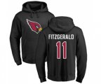 Arizona Cardinals #11 Larry Fitzgerald Black Name & Number Logo Pullover Hoodie
