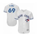 Toronto Blue Jays #69 Hector Perez White Home Flex Base Authentic Collection Baseball Player Jersey